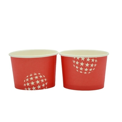 Cangkir Kertas Es Krim 4oz 120ml Wadah Makanan Ringan Mangkuk Kertas Yogurt Beku