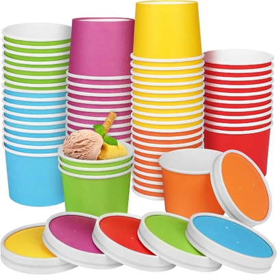 Eco Friendly Sturdy 12oz Ice Cream Cups Paper Ice Cream Pots