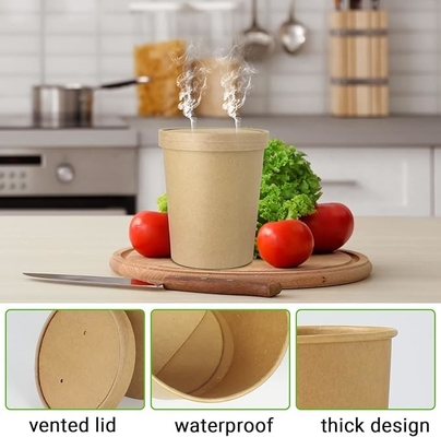 32oz Microwave Safe Disposable Hot Soup Containers Hot Soup Paper Bowl