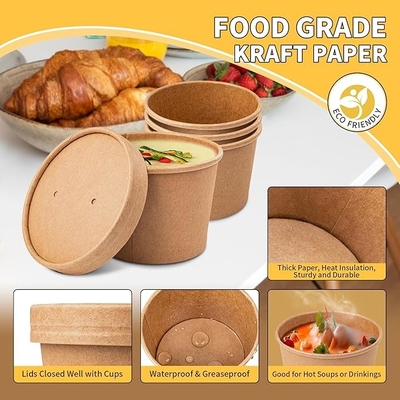 32oz Microwave Safe Disposable Hot Soup Containers Hot Soup Paper Bowl