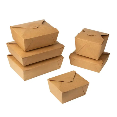 Leak Proof Takeout Food Box Kraft Disposable Lunch Box Paper Food Container