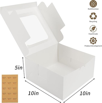 Square Custom Bakery Boxes Personalized Cake Boxes Durable Cardboard With Window