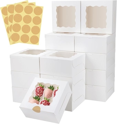 Square Custom Bakery Boxes Personalized Cake Boxes Durable Cardboard With Window