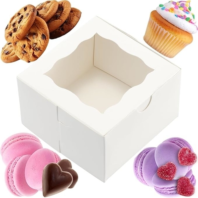 Square Custom Bakery Boxes Personalized Cake Boxes Durable Cardboard With Window