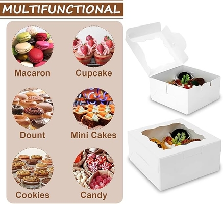 Square Custom Bakery Boxes Personalized Cake Boxes Durable Cardboard With Window