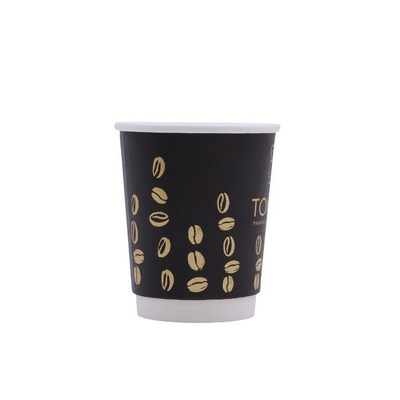Black Paper Coffee Cup Eco Friendly Compostable For Hot Chocolate Drinks