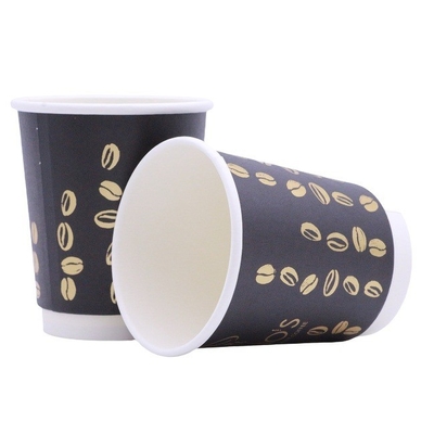 Black Paper Coffee Cup Eco Friendly Compostable For Hot Chocolate Drinks