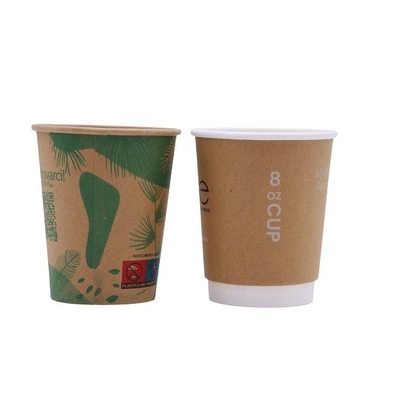 Kraft Recyclable Paper Cups Personalised Takeaway Coffee Cups OEM Brown Unbleached