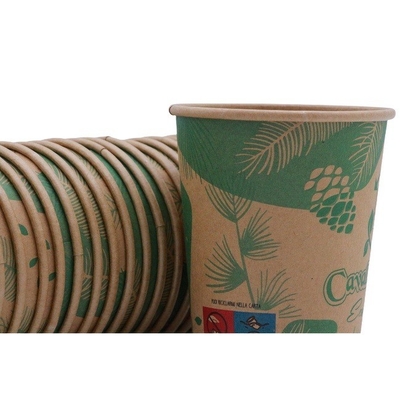 Kraft Recyclable Paper Cups Personalised Takeaway Coffee Cups OEM Brown Unbleached