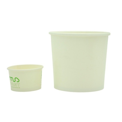 Kraft White Paper Ice Cream Cups 16oz 20oz 24oz Recyclable Disposable Packaging