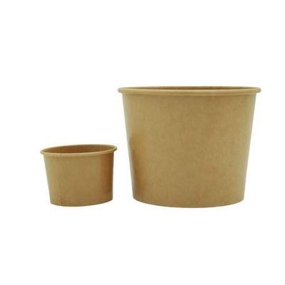 Kraft White Paper Ice Cream Cups 16oz 20oz 24oz Recyclable Disposable Packaging