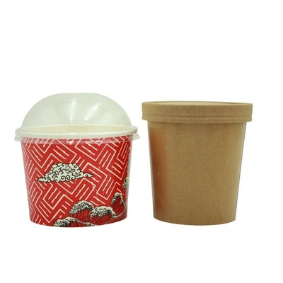16 Oz Brown Ice Cream Paper Cup Microwavable Safe For Christmas Thanksgiving
