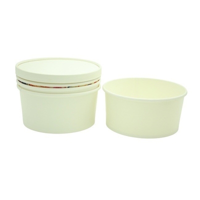 Waterproof  Disposable Paper Bowl Durable 1500ml With Lid OEM