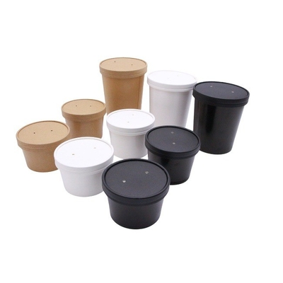 Eco Friendly Disposable Paper Bowl 8oz 12oz 16oz With Paper Lid