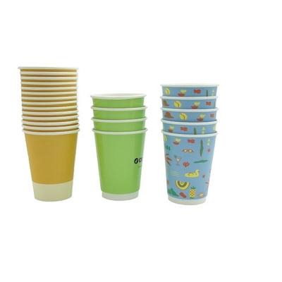 Biodegradable Eco Friendly Disposable Coffee Cups Printed Paper Cups With PLA Lined