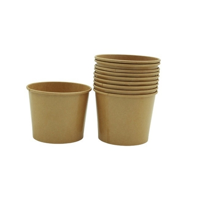 Disposable Versatile Paper Cups For Hot Soup 16oz Kraft Soup Containers