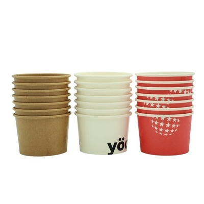 Customized 8 Oz Paper Soup Containers Food Grade With Vented Lids