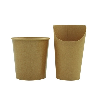 Brown Biodegradable Soup Cups 12 Oz Paper Food Container For Christmas Thanksgiving