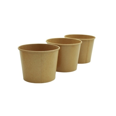 Microwavable Safe Brown 16 Oz Paper Soup Cups Kraft Paper Soup Containers