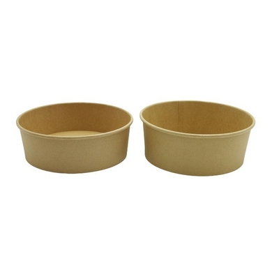 Double Coated Disposable Paper Bowl 1500ml Take Out Packaging With Kraft Paper