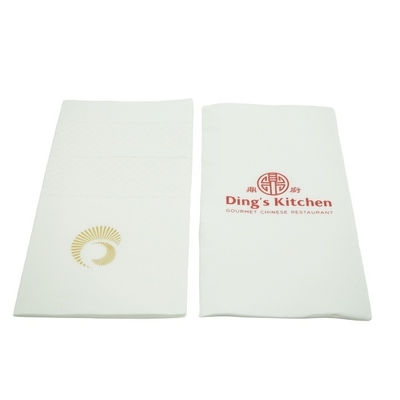 White Printed Paper Napkin Food Grade Comfortable 12x12 Inch SGS EU