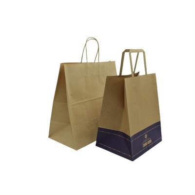 Customized OEM Kraft Paper Gift Bags with Handles Brown Gift Bags Bulk Medium Size Small Business Bags Party Bags Retail Kraft Shopping Bags
