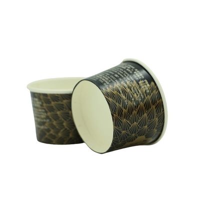  Customized Ice Cream Cups Paper Disposable Sundae Bowls Kraft Paper Hot Cold Soup Snack Yogurt Dessert Small Cups for Ice Cream Baby Shower Party Supplies