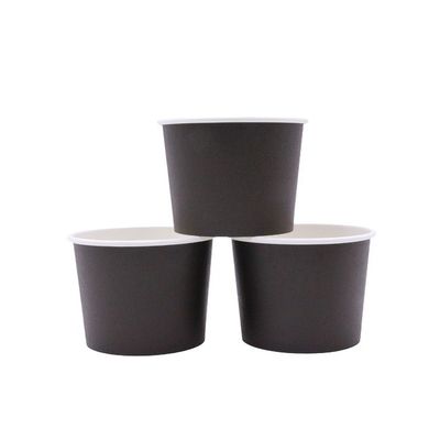 16oz Disposable Dessert Bowls, Ideal for Hot or Cold Food, Party Supplies Treat Cups for Sundae, Frozen Yogurt, Soup, Black Customized