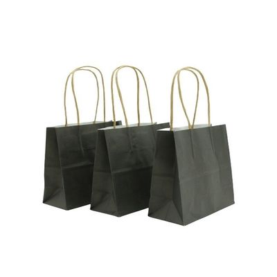 OEM Black Paper Gift Bags for Small Business 8x4.25x10'' or Customized Paper Bags with Handles