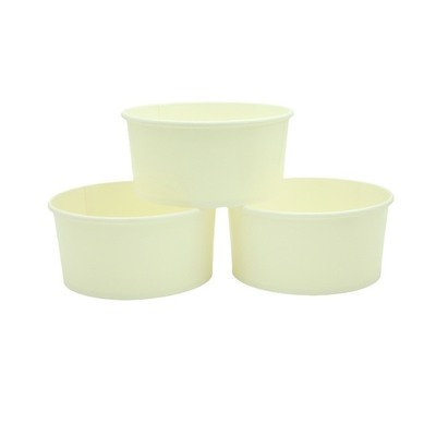 8OZ To-Go Lunch White Kraft Paper Soup Cups with Lids Compostable Paper Food Cup with Vented Lid, Disposable Ice Cream Cup, Great For Restaurants, Take Outs