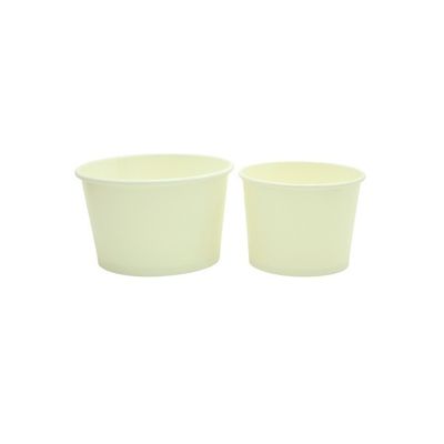 White Disposable Ice Cream Cups, 12 Ounce,  Round Paper Bowls for Ice Cream and Desserts, Suitable for Hot and Cold Applications