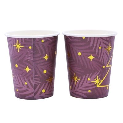 Gold Foil Printing Paper Coffee Cups 12 oz Paper Cups Disposable, Hot Coffee Cups, Ideal for Coffee, Beverages