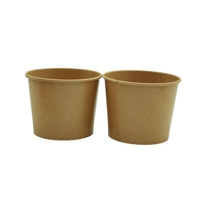 OEM Customized Brown Kraft 8 oz  Paper Food Containers for Hot and Cold Foods