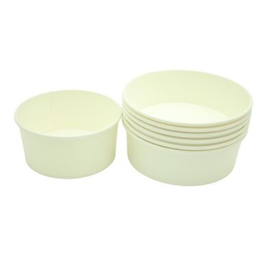  White 250ml 8oz Paper Soup Containers with Lids for Ice Cream Bowls Food Storage