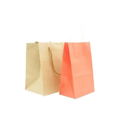 Customized Grocery Bags with Handles 12x7x17 Inch Kraft Paper bags for Grocery Gift and Takeout Use