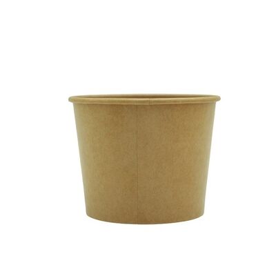 12 oz Brown Kraft Disposable Sundae Bowls Kraft Paper Hot Cold Snack Yogurt Dessert Cups for Ice Cream Baby Shower Party Supplies