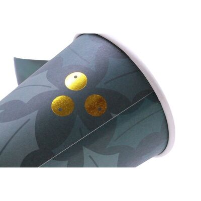 Disposable Coffee Cups 8 oz Paper Coffee Cups with Gold Foil Printing for Hot & Cold Beverages