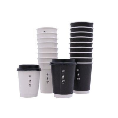 16 Oz Disposable Paper Coffee Cups Cups for Hot or Cold Beverage 