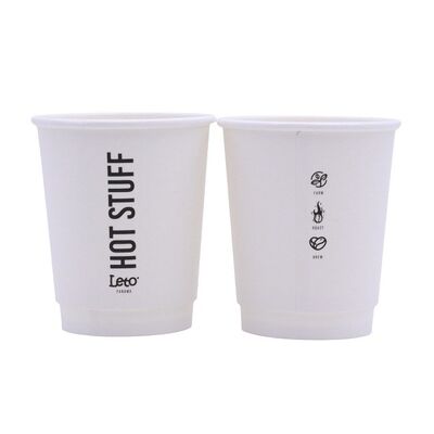 Customized Disposable 10OZ Insulated Leakproof Paper Cups for Hot or Cold Drinks for Cafe