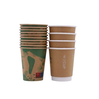 Customized Disposable 10OZ Insulated Leakproof Paper Cups for Hot or Cold Drinks for Cafe
