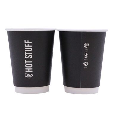10 oz Disposable Black Paper Coffee Cup Hot/Cold Beverage Drinking Cups