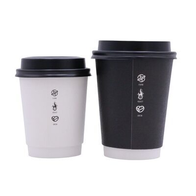 10 oz Disposable Black Paper Coffee Cup Hot/Cold Beverage Drinking Cups