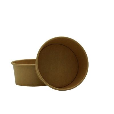 25 Oz Disposable Soup Salad Serving Bowls Kraft Paper Bowls with Lid To Go Food Container for Party Dessert Ice Cream Yogurt