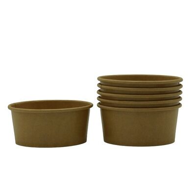 25 Oz Disposable Soup Salad Serving Bowls Kraft Paper Bowls with Lid To Go Food Container for Party Dessert Ice Cream Yogurt
