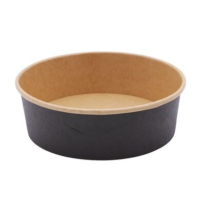20OZ Black Disposable Dessert Bowls for Hot or Cold Food Paper Snack Containers for Sundae Frozen Yogurt Soup