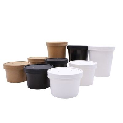 Disposable White Dessert Bowls Paper Ice Cream Cups for Hot or Cold Food Sundae Frozen Yogurt Soup