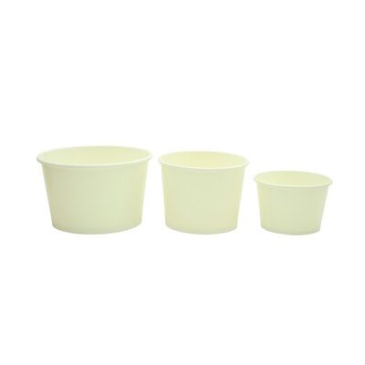Medium 12 OZ Disposable White Ice Cream Cups with Lids Hot and Cold To Go Cups Paper Cup Takeout Food Container