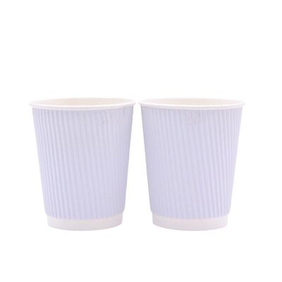 12 oz Coffee Cups Leak-Proof Disposable Paper Cups for Hot/Cold Beverages