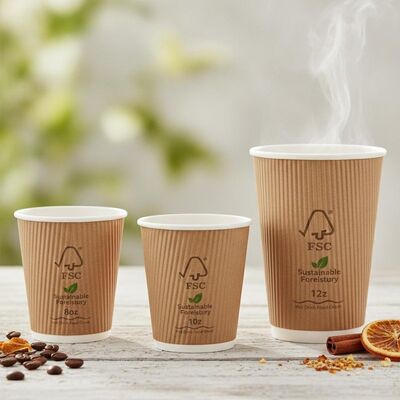 FSC Certified Virgin Pulp Paper Cup Sustainable Forestry Food Grade Hot Drink 8oz 10oz 12oz