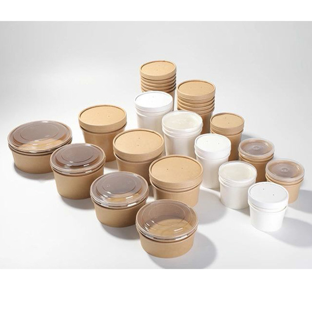 Picnic Disposable Paper Soup Bowls 18oz 26oz 32oz Eco Paper Bowls